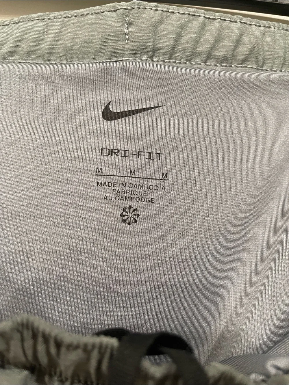 Nike Men’s Gray Athletic Training Shorts with Black Drawstring